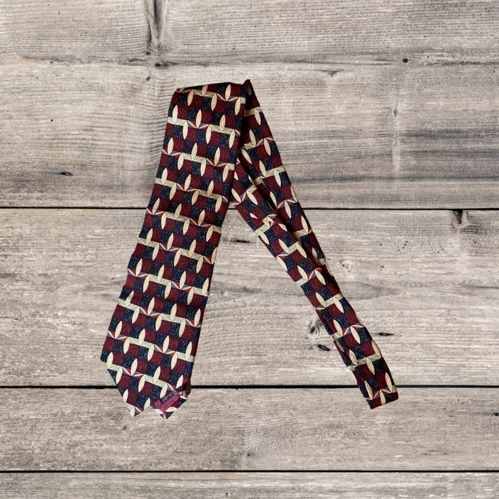 Vintage Y2K Ermenegildo Zegna Printed Silk Tie